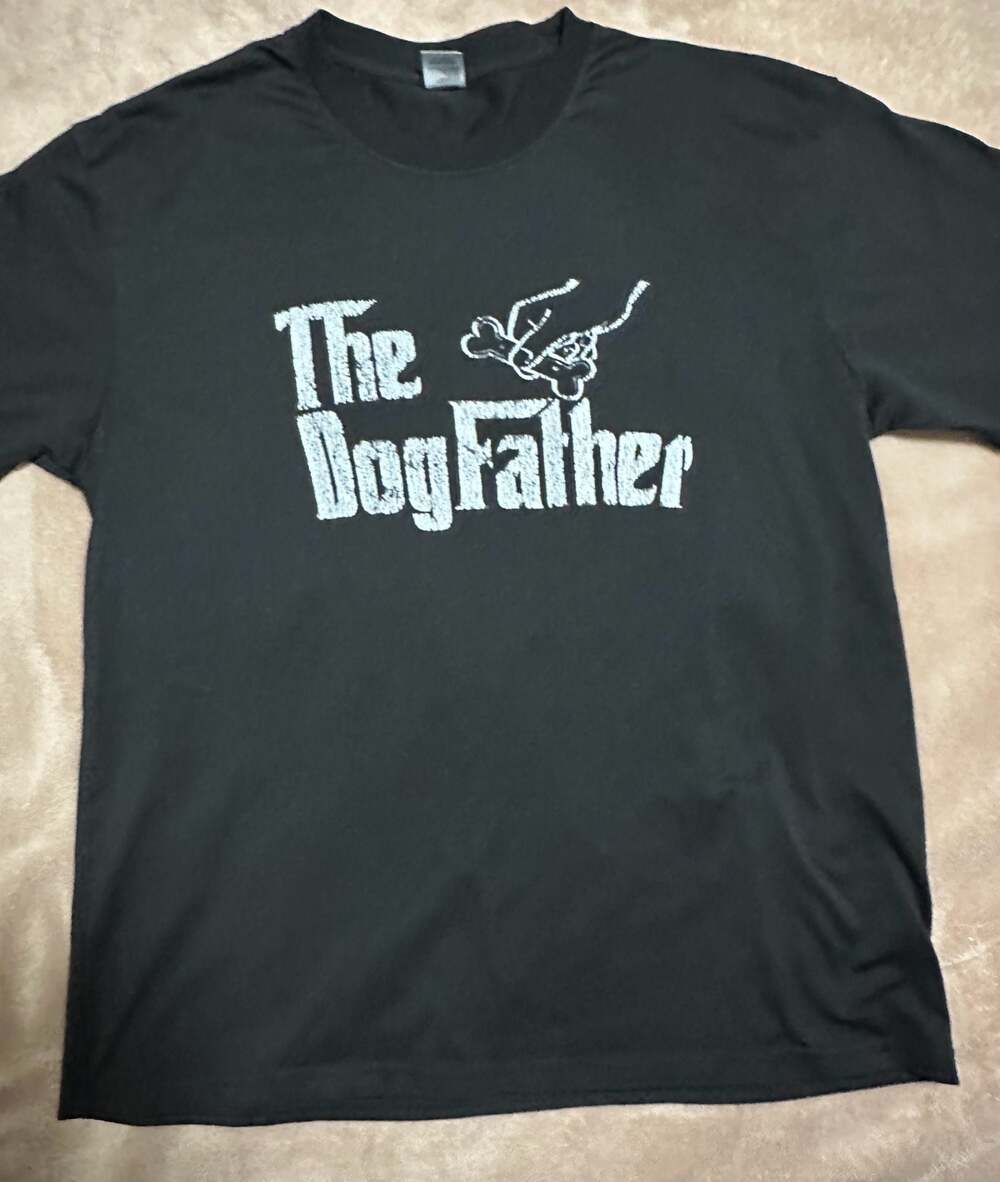 New Fashion The Dogfather Graphic T-Shirt Black Size M